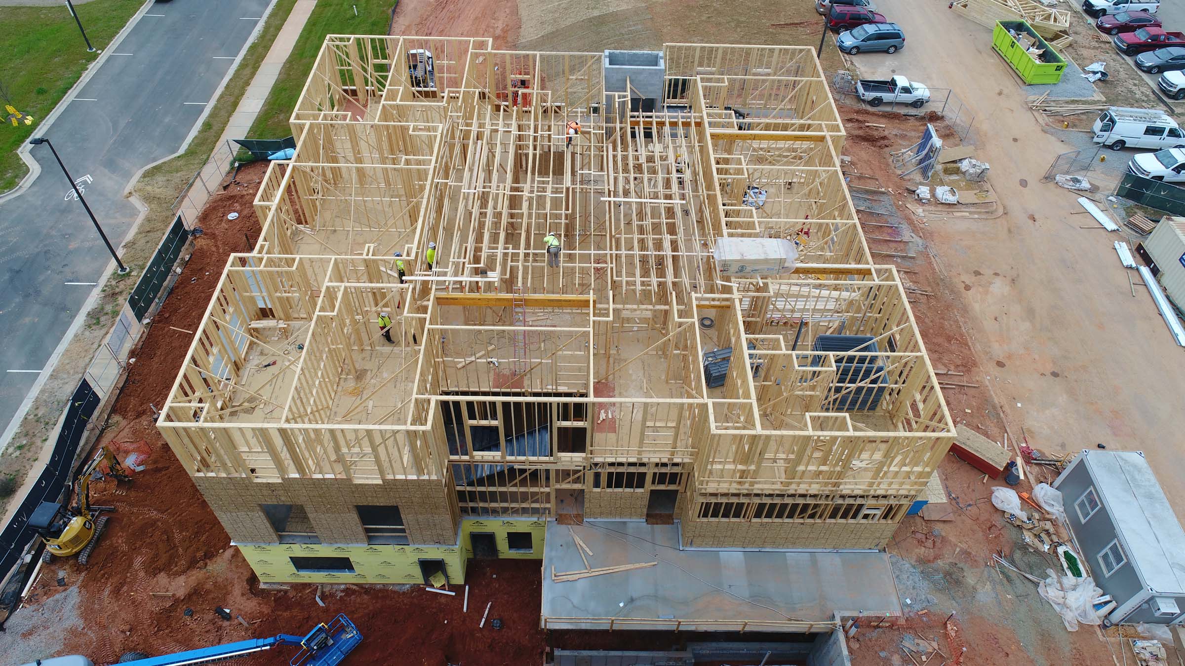 Blum Construction crew working on Construction site in Winston-Salem North Carolina